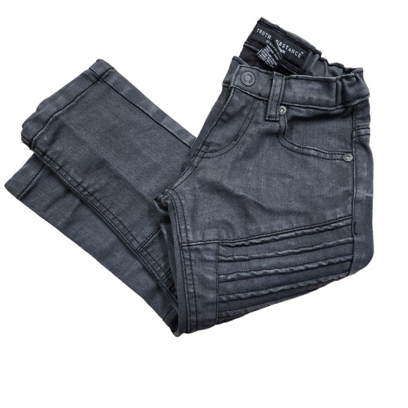 TRUTH SUBSTANCE COMMON SENSE Unisex Toddler 2T Denim Jeans Color Gray/Black - Picture 8 of 8